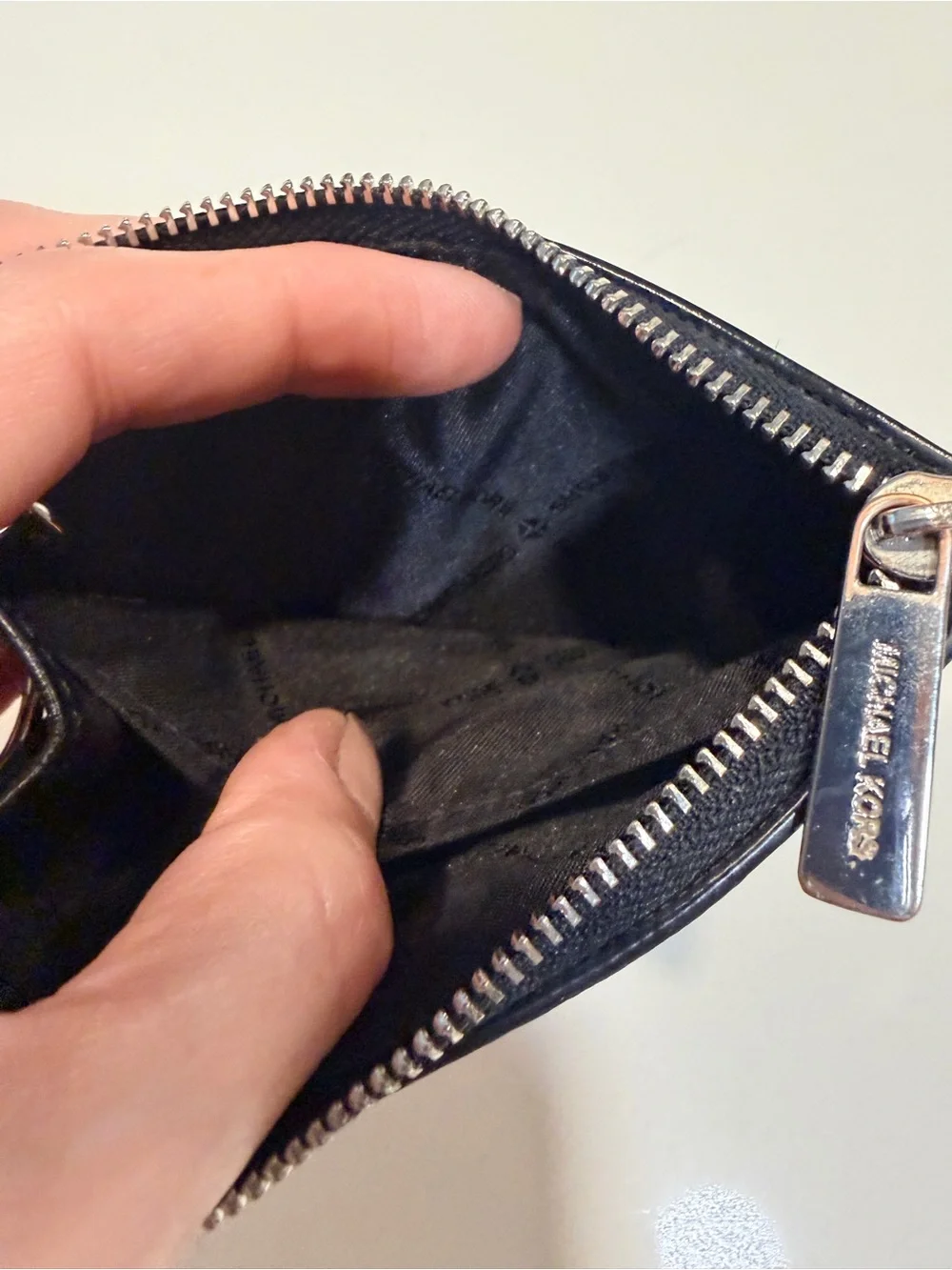 Michael Kors Jet Set Travel Black Saffiano Leather ID Coin Pouch Keychain